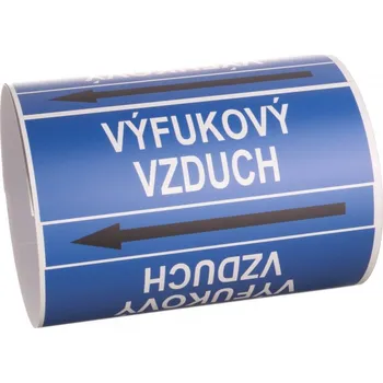 Páska na značení potrubí Signus M25 - VÝFUKOVÝ VZDUCH Samolepka 130 x 100 mm, délka 1,5 m, Kód: 25844
