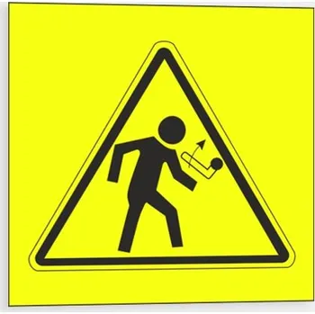 Výstraha - Pozor zpětný chod ramene nahoru Samolepka 40 x 40 mm tl. 0.1 mm - arch 35 ks - Kód: 03010