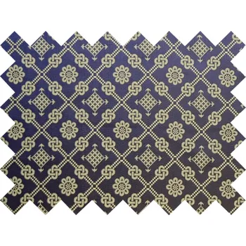 HEDVA ČESKÝ BROKÁT Vzorek brokátu 5x10cm 51323 KOSOČTVEREC S ROZETAMI modrá | 55