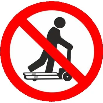Zákaz jízdy na paletovém vozíku - symbol Samolepka inverzní 110 x 110 mm tl. 0.1 mm - Kód: 10603