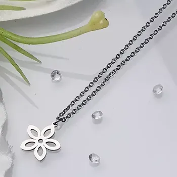Řetízek Dámský ocelový řetízek - květina