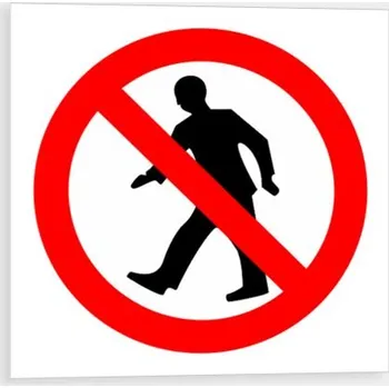 Vstup zakázán - symbol Samolepka inverzní 110 x 110 mm tl. 0.1 mm - Kód: 00427