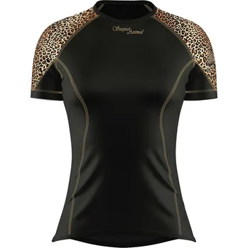 Dámské funkční triko krátký rukáv LEO černá/hnědá Bamboo Light New