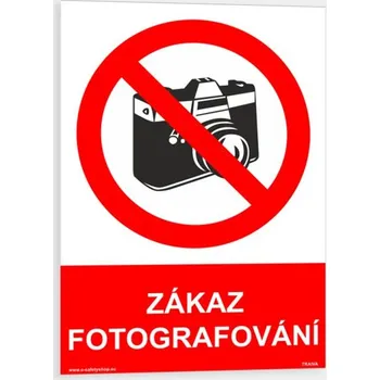 Zákaz fotografování Plast 148 x 210 mm (A5) tl. 2 mm - Kód: 07567