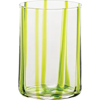 Sklenice Zafferano, Skleněný pohár Tirache s pruhy 350 ml zelený - Formadore