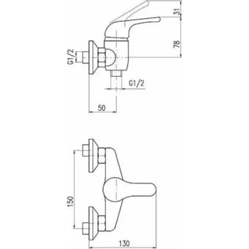 Vodovodní baterie Sprchová baterie Domoletti Sázava DSA580.5