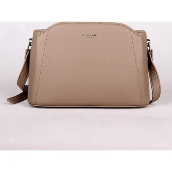 Kabelka Malá/střední pevná tříoddílová crossbody kabelka David Jones CM6926 hnědo-šedá