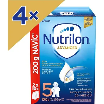 Dětská výživa Nutrilon 5 Advanced batolecí mléko 4× 1 kg, 35+