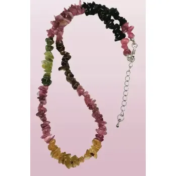 Náhrdelník Turmalín melounový náhrdelník 45 cm – ručně vyráběný minerální šperk (AKCE)