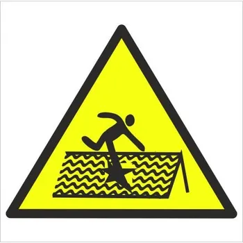 Výstraha - Střecha není bezpečná proti prolomení Plast 200 x 200 mm tl. 0.5 mm - Kód: 16480