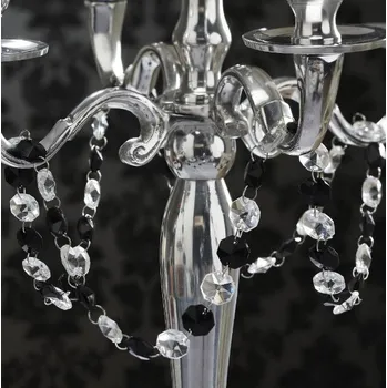 Svatební dekorace Křišťálová girlanda - Černo-čirá - 1m