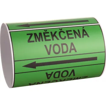 Páska na značení potrubí Signus M25 - ZMĚKČENÁ VODA Samolepka 100 x 77 mm, délka 1,5 m, Kód: 25924