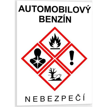 Značení AUTOMOBILOVÝ BENZÍN CLP (GHS) Samolepka 105 x 148 mm (A6) tl. 0.1 mm - Kód: 12992
