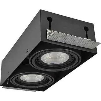 Bodové svítidlo Stropní zápustné bodové svítidlo AZzardo Nova 2 GIPs black/black AZ2935 GU10+ADAP111/ES111 2x40/2x50W IP20 30cm černé
