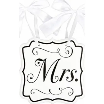 Svatební dekorace Svatební tabule s nápisem Mrs 23 x 24 cm