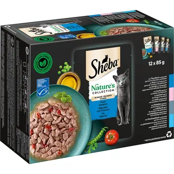 Krmivo pro kočku 96 x 85g Sheba Nature's Collection v omáčce rybí variace