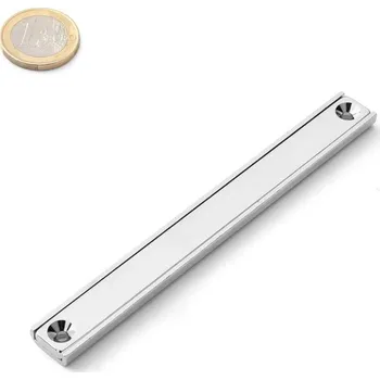 Dekorativní magnet SOLLAU Neodymový magnet hranol v pouzdře 120x14x05 s otvorem na šroub