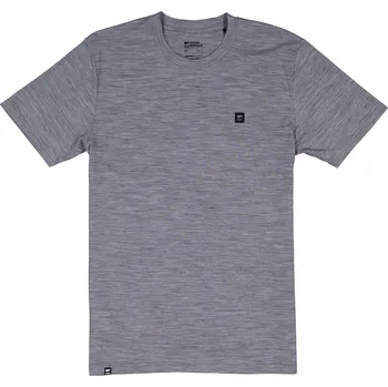 Pánské tričko triko MONS ROYALE ICON MERINO CLASSIC T-SHIRT logo invert aop grey heather Velikost: M