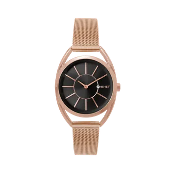 Hodinky Růžovo-černé dámské hodinky MINET ICON ROSE GOLD BLACK MESH MWL5018 (POŠTOVNÉ ZDARMA!! )