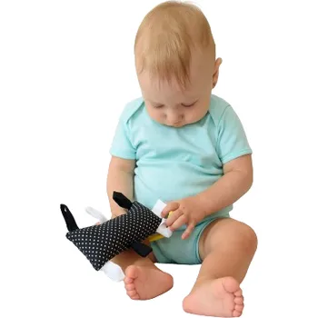 Výuková hračka MyMoo Montessori úchopový polštářek - Tečky/černá