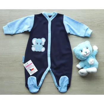 AMÁLKA Bavlněný modrý overal, slon Velikost: 68