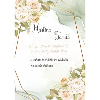 Svatební dekorace Svatební oznámení - A6 - S006 var.b