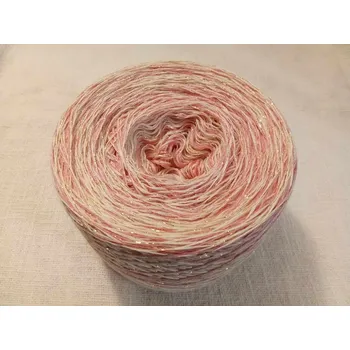 Příze Natur-rosa-gold merino 3-nitka 1000m s lurexovou nitkou (Merino klubko Natur-rosa-gold)