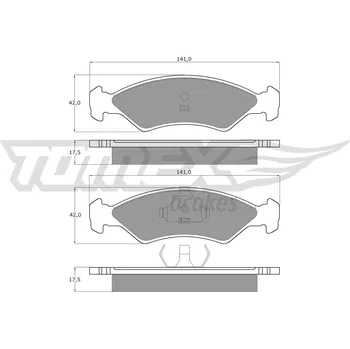 Brzdová destička Sada brzdových destiček, kotoučová brzda TOMEX Brakes TX 10-84