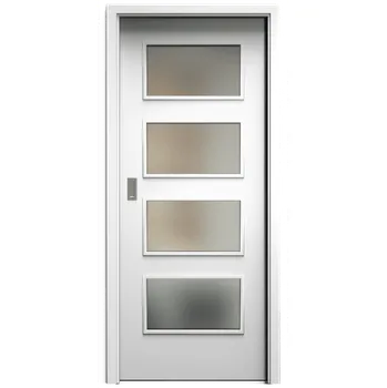 Interiérové dveře SAPELI SWING KOMFORT M49 - LAKOVANÉ - POSUVNÉ DVEŘE VČ. ZÁRUBNĚ - Barva ral Průchozí šířka (cm): 100, Průchozí výška (cm): 210, Typ skla: Satináto bílé