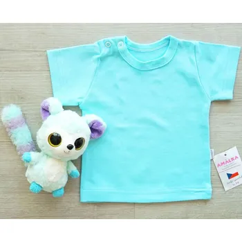 AMÁLKA Dětské tričko krátký rukáv, tyrkysové Velikost: 86