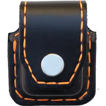 Peněženka ARN Kožené pouzdro na ZIPPO zapalovač PZ01 černé (oranžové prošití)