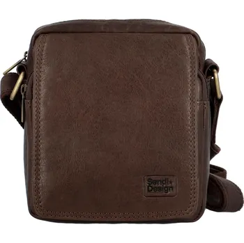Pánská kožená taška přes rameno tmavě hnědá - SendiDesign Jarullo hnědá