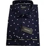 Pánská košile s dlouhým rukávem - střih SLIM - vzor F16- modrá barva se vzorem - 39