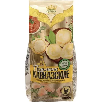Pelmeně s kuřecím a hovězím masem 1000g Crown