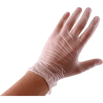 Vyšetřovací rukavice Rukavice vinylové 100 ks, transparentní, bezpudrové, velikost XL