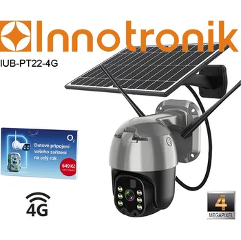IP kamera Solární otočná 4G IP kamera Innotronik IUB-PT22-4G (zcela bezdrátová, 4.0Mpix, 4G LTE, solární panel + Li-Ion baterie)