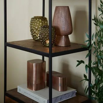 Úložný box Měděný antik kovový oválný úložný box Samuel - 20*9*10 cm