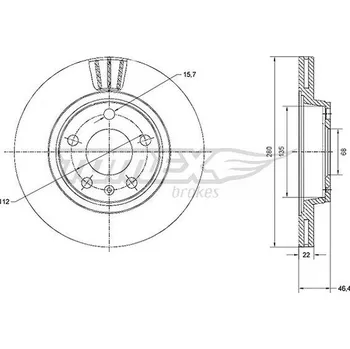 Brzdový kotouč Brzdový kotouč TOMEX Brakes TX 70-21