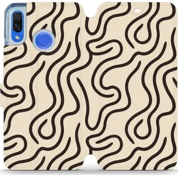 Pouzdro na mobilní telefon Flipové pouzdro Mobiwear - Huawei Nova 3 - VA60S Linky (Knížkové flip pouzdro, obal, kryt na mobil Huawei Nova 3 - VA60S Linky, materiál Umělá kůže + TPU - ochrana 360°, stojánek, silikonová vanička, magnetické zavírání)