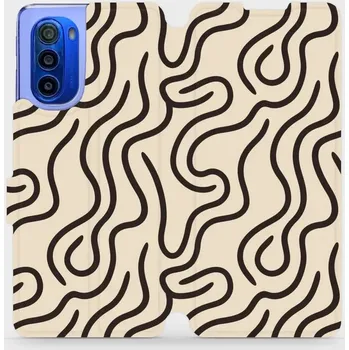 Pouzdro na mobilní telefon Flipové pouzdro Mobiwear - Motorola Moto G51 5G - VA60S Linky (Knížkové flip pouzdro, obal, kryt na mobil Motorola Moto G51 5G - VA60S Linky, materiál Umělá kůže + TPU - ochrana 360°, stojánek, silikonová vanička, magnetické zavírání)