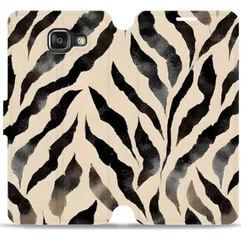 Pouzdro na mobilní telefon Flipové pouzdro Mobiwear - Samsung Galaxy A5 2016 - VA53S Zebří (Knížkové flip pouzdro, obal, kryt na mobil Samsung Galaxy A5 2016 - VA53S Zebří, materiál Umělá kůže + TPU - ochrana 360°, stojánek, silikonová vanička, magnetické zavírání)