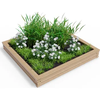 Květináč Vyvýšený dřevěný záhon 210 x 210 cm, výška 27,5 cm, čtvercový