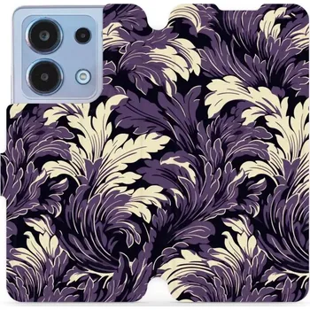 Pouzdro na mobilní telefon Flipové pouzdro Mobiwear - Xiaomi Redmi Note 13 4G - VA46S Fialové rostliny (Knížkové flip pouzdro, obal, kryt na mobil Xiaomi Redmi Note 13 4G - VA46S Fialové rostliny, materiál Umělá kůže + TPU - ochrana 360°, stojánek, silikonová vanička, magnetické)