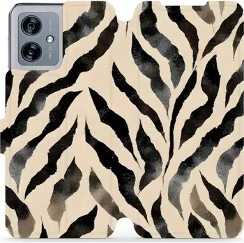 Pouzdro na mobilní telefon Flipové pouzdro Mobiwear - Motorola Moto G54 5G / Moto G54 5G Power Edition - VA53S Zebří (Knížkové flip pouzdro, obal, kryt na mobil Motorola Moto G54 5G / Moto G54 5G Power Edition - VA53S Zebří, materiál Umělá kůže + TPU - ochrana 360°, stojánek,)