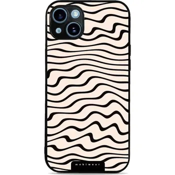 Pouzdro na mobilní telefon Lesklý kryt Mobiwear Glossy - Apple iPhone 14 Plus - GA62G Vlnky na béžové (Prémiové lesklé pouzdro, obal, kryt Mobiwear Glossy na mobil Apple iPhone 14 Plus - GA62G Vlnky na béžové, materiál Plast + TPU silikon - krytí po všech stranách, neošoupatelný)