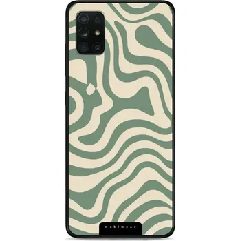 Pouzdro na mobilní telefon Lesklý kryt Mobiwear Glossy - Samsung Galaxy A71 - GA57G Zelené a béžové zkrouceniny (Prémiové lesklé pouzdro, obal, kryt Mobiwear Glossy na mobil Samsung Galaxy A71 - GA57G Zelené a béžové zkrouceniny, materiál Plast + TPU silikon - krytí po všech)