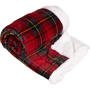 deka Mikroplyšová deka s beránkem KOSTKA červená