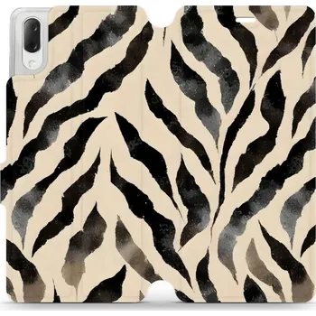 Pouzdro na mobilní telefon Flipové pouzdro Mobiwear - Sony Xperia L3 - VA53S Zebří (Knížkové flip pouzdro, obal, kryt na mobil Sony Xperia L3 - VA53S Zebří, materiál Umělá kůže + TPU - ochrana 360°, stojánek, silikonová vanička, magnetické zavírání)