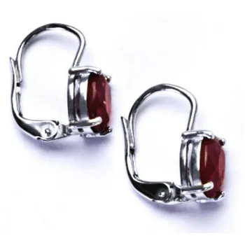 Náušnice Stříbrné náušnice NK 1245 s přírodním rubínem