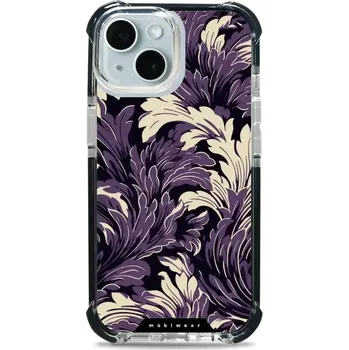 Pouzdro na mobilní telefon Odolný obal Mobiwear MagSafe Elite Bumper - Apple iPhone 15 - DA46D Fialové rostliny (Odolný kryt, pouzdro, obal Mobiwear Elite Bumper na mobil Apple iPhone 15 - DA46D Fialové rostliny, materiál Plast + TPU silikon + kov - zesílená ochrana telefonu, podpo